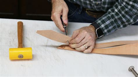 making holes in leather belt.